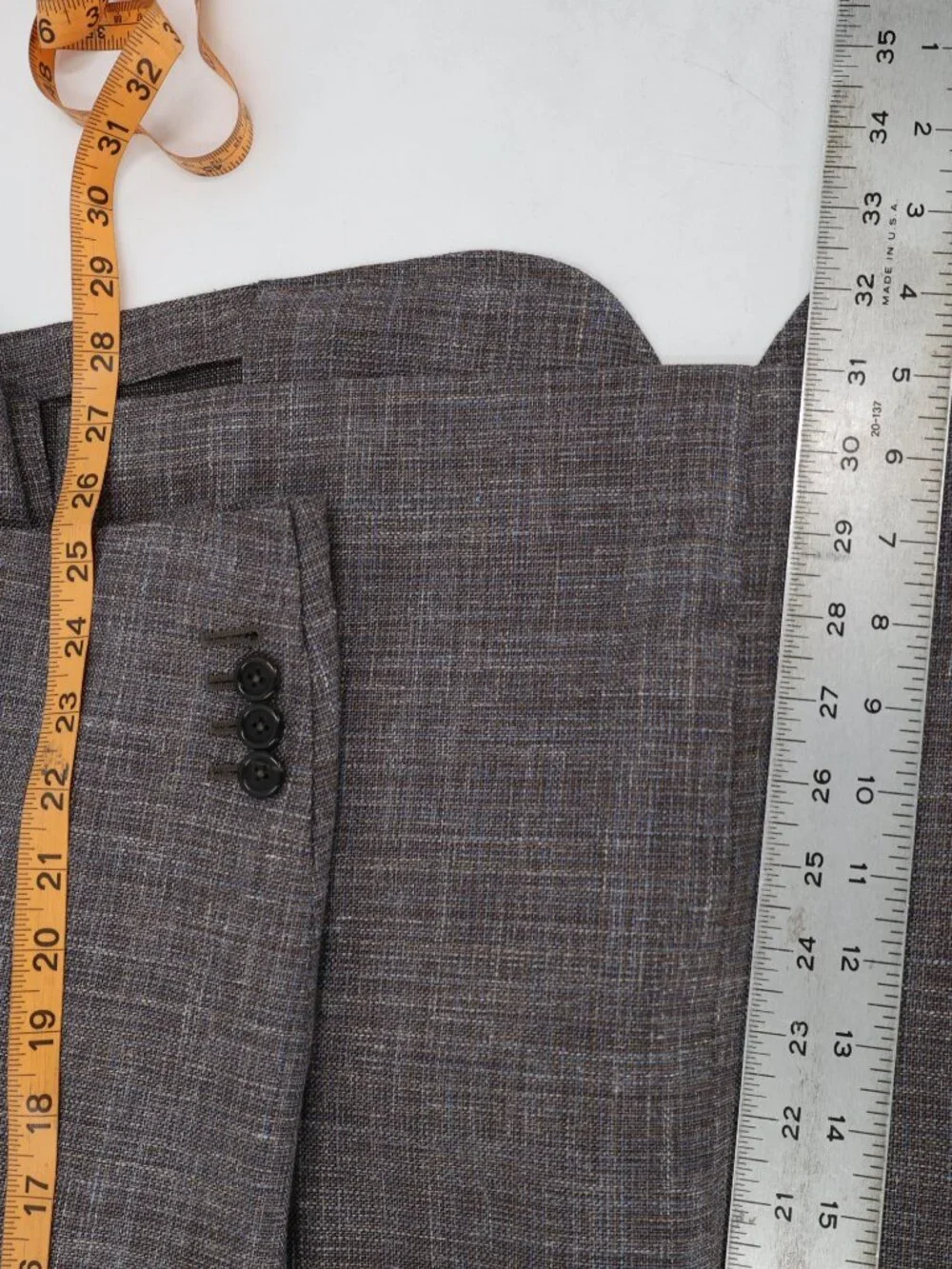 Canali Kei Sport coat mens 52R Slim Wool Silk Linen Unstructured gray with blue
